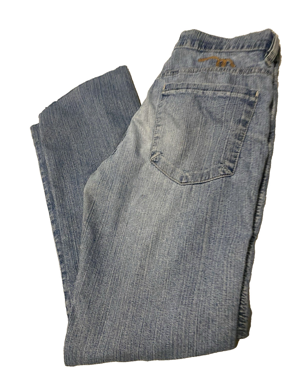 Moch-NY Womens Jeans Size 29x31 Light Acid Wash Raw Hem Button Up Cowgirl 90s